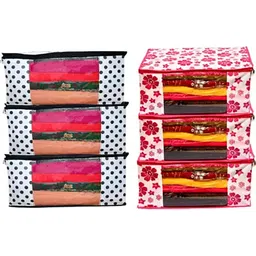 Champaran Industries Saree cover/ Travel Bag/ Clothes cover Designer Multi Combo Non Woven fabric Cotton Laundry Bag-picture-12