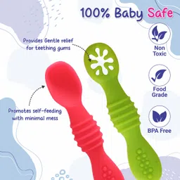 chanak Silicone Baby Spoons, Baby Traning Spoon for Infant Boys & Girls (Pack of 10) - Silicon image 3