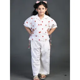 Chanda Mama Girls Embroidered Pure Cotton Kaftan Top With Trouser-picture-20