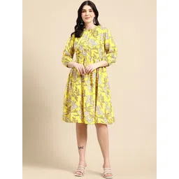 Chandbaali Floral Printed Fit & Flare Ethnic Dress-picture-42
