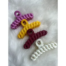 CHANDERKASH Assorted Set Of 4 Textured Claw Clips-picture-15