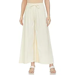 chanderkash Pack of 1, Rayon Cotton Regular Fit Flared Wide Leg Plain Palazzo Pant for Women's-picture-10