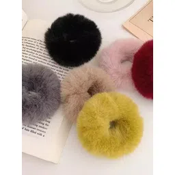 CHANDERKASH Women Set Of 12 Fur Ponytail Holders-picture-36