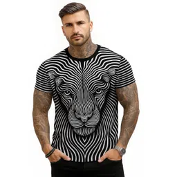 CHANDRASTYLE Men Standard Graphic Printed Round Neck Casual T-shirt-picture-30
