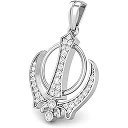 chandrika Khanda Gold and Rhodium Plated Alloy God Pendant for Men & Women Made with Cubic Zirconia-picture-49