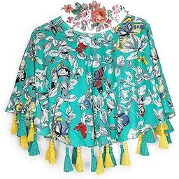 chandwasia Ponchos for Women | 100% Cotton Printed Pattern Summer Tops/Shrugs/for Girls-picture-27