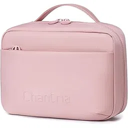 chantria Travel Toiletry Bag for Women Waterproof Pouch Makeup Organizer Bag 4L Cosmetic Bag Premium Nylon Water-Resistant Vanity Bag with Multiple Pockets,Pink-picture-20