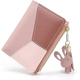 chaofanxi Women's Wallet in Smooth and Soft Synthetic Leather, Small and Short Women's Wallet, Women's Wallet in Beautiful Colours with Zipper…, pink, 11*9.1.8, Fashion-picture-30