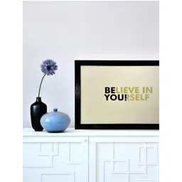 Chaque Decor Beige & Black 1 Piece Wood Abstract Wall Paintings-picture-25