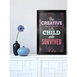 Chaque Decor Black & Off White 1 Piece Wood Abstract Wall Paintings-picture-10