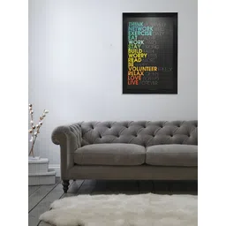 Chaque Decor Black & Yellow 1 Piece Wood Abstract Wall Paintings-picture-10