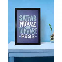 Chaque Decor Blue & Off White 1 Piece Wood Abstract Wall Paintings-picture-22