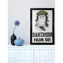 Chaque Decor Off White & Black 1 Piece Wood Abstract Wall Paintings-picture-12