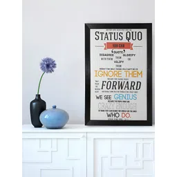 Chaque Decor Off White & Black 1 Piece Wood Abstract Wall Paintings-picture-13