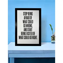 Chaque Decor Off White & Black 1 Piece Wood Abstract Wall Paintings-picture-14