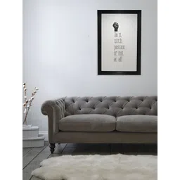 Chaque Decor Off White & Black 1 Piece Wood Abstract Wall Paintings-picture-15