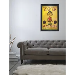 Chaque Decor Yellow & Black 1 Piece Wood Abstract Wall Paintings-picture-14