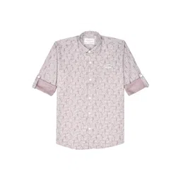 CHARCHIT Boys Comfort Abstract Printed Spread Collar Long Sleeves Cotton Shirt-picture-17