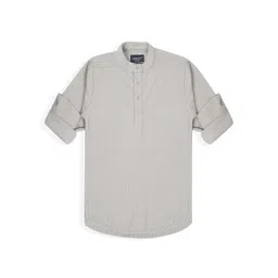 CHARCHIT Boys Comfort Fit Band Collar Textured Cotton Casual Shirt-picture-20