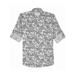 CHARCHIT Boys Comfort Relaxed Fit Floral Printed Spread Collar Cotton Casual Shirt-picture-16