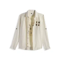 Charchit Boys Cream Comfort Fit Shirt With T-Shirt-picture-21