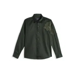 Charchit Boys Dark Green Comfort Fit Shirt-picture-28