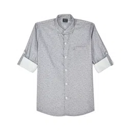 CHARCHIT Boys Floral Printed Spread Collar Comfort Relaxed Fit Cotton Shirt-picture-19