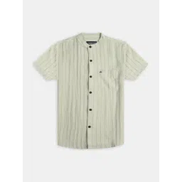 Charchit Boys Green Comfort Fit Striped Shirt-picture-47