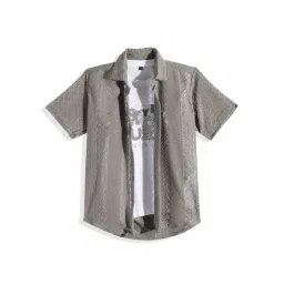 Charchit Boys Grey Comfort Fit Shirt with T-Shirt-picture-14