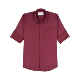 Charchit Boys Maroon Cotton Shirt-picture-16