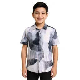 Charchit Boys Navy Blue Cotton Comfort Printed Shirt-picture-18
