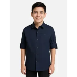CHARCHIT Boys Navy Blue Cotton Shirt-picture-25