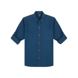 Charchit Boys Navy Cotton Comfort Fit Shirt-picture-29