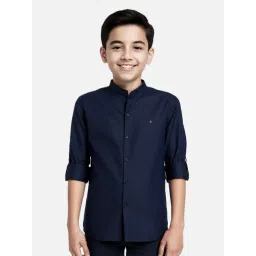 CHARCHIT Boys Navy Cotton Solid Shirt-picture-27