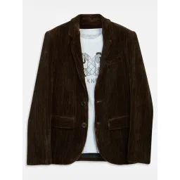 Charchit Boys Olive Green Cotton Comfort Fit Blazer with Shirt-picture-32