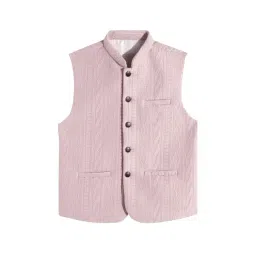 Charchit Boys Peach Cotton Embroidered Jacket-picture-48