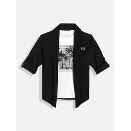 CHARCHIT Boys Shawl Collar Shrug with Tshirt-picture-24