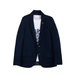 Charchit Boys Turquoise Blue Comfort Fit Blazer with T-Shirt-picture-31