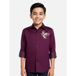 Charchit Boys Violet Comfort Fit Shirt-picture-29
