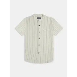 Charchit Boys White Comfort Fit Striped Shirt-picture-22