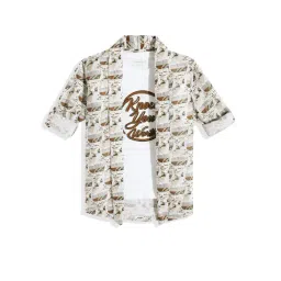 Charchit Boys White Cotton Comfort Fit Printed Shrug with T-Shirt-picture-35