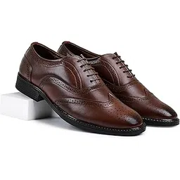 chardonnay Men's Brogue Shoes | Premium Formal Shoes | Genuine Leather Handcrafted Wingtip Stylish Footwear for Office, Business and Weddings-picture-41