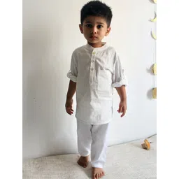 charkhee Boys Striped Self Design Pure Cotton Kurta with Pyjamas-picture-43