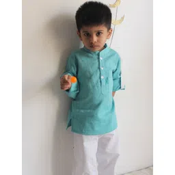 charkhee Boys Striped Self Design Pure Cotton Kurta with Pyjamas-picture-35