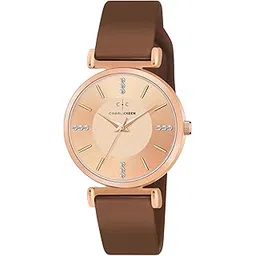 charliekeen Ladies' Watch, Rose Gold Case, Brown Silicone Band, Crystal Accents-picture-47