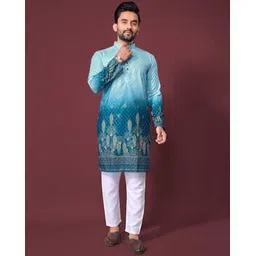 charlotte gracious Men Floral Pattern Regular Fit Long Kurta-picture-34
