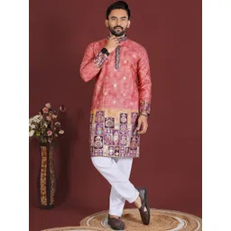 CHARLOTTE GRACIOUS Men Floral Printed Mukaish Floral Kurta-picture-40
