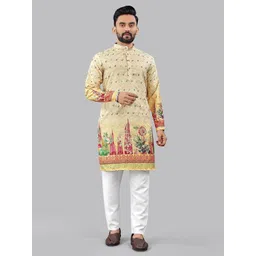 CHARLOTTE GRACIOUS Men Floral Printed Sequinned Indie Prints Kurta-picture-25