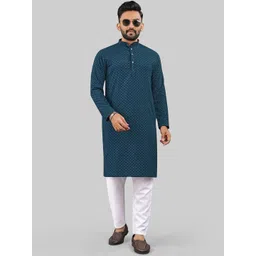 CHARLOTTE GRACIOUS Men Thread Work Grandeur & Majestic Artwork Jacquard Kurta image 1
