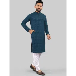 CHARLOTTE GRACIOUS Men Thread Work Grandeur & Majestic Artwork Jacquard Kurta image 5